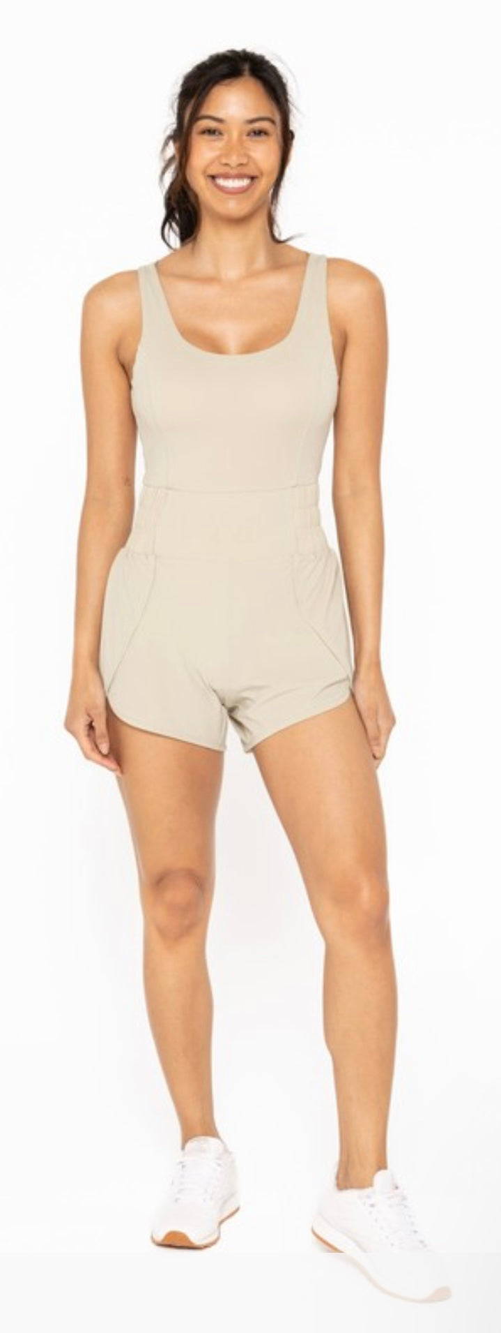 Tan Shortsie Romper