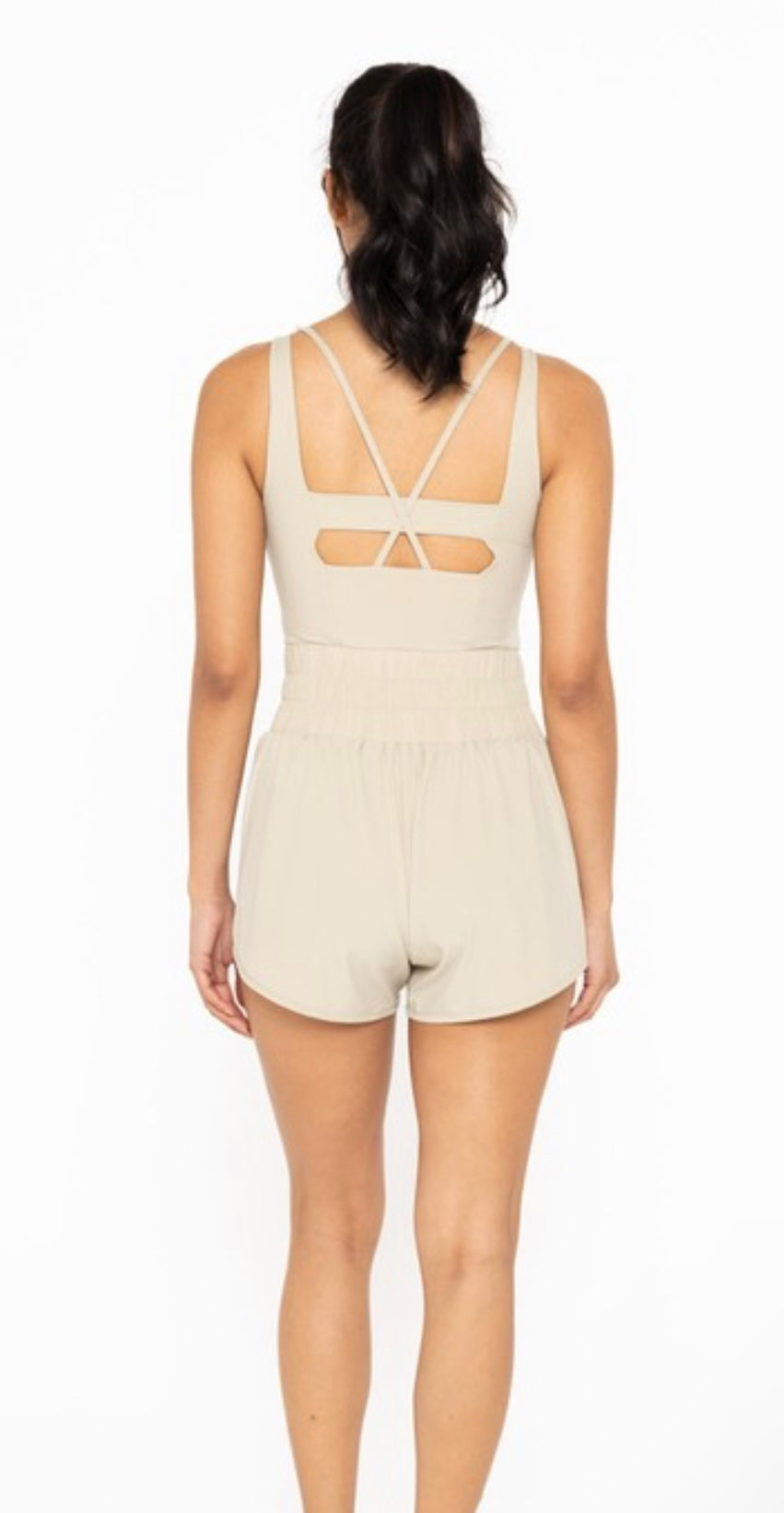 Tan Shortsie Romper