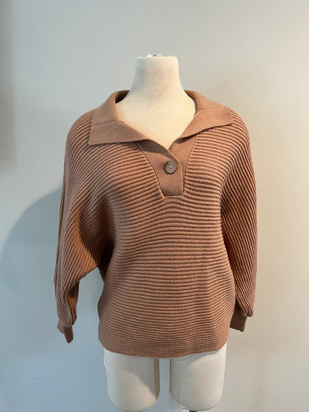 Cami Camel Striped Sweater